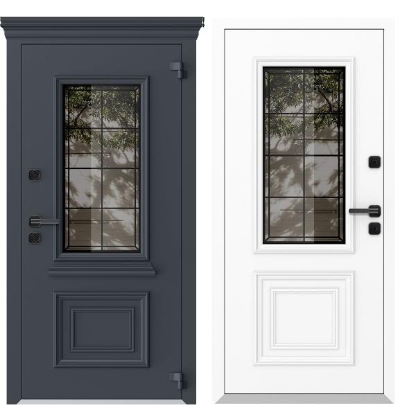 Входная дверь Elartum термо AG6156 7024 - Белый камень 9016 