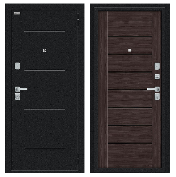 Входная дверь BRAVO Техно/BChrome Wenge Melinga