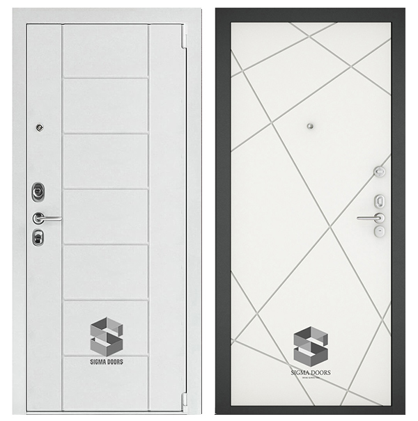 Входная дверь Sigma (Сигма) White Сканди Белый софт