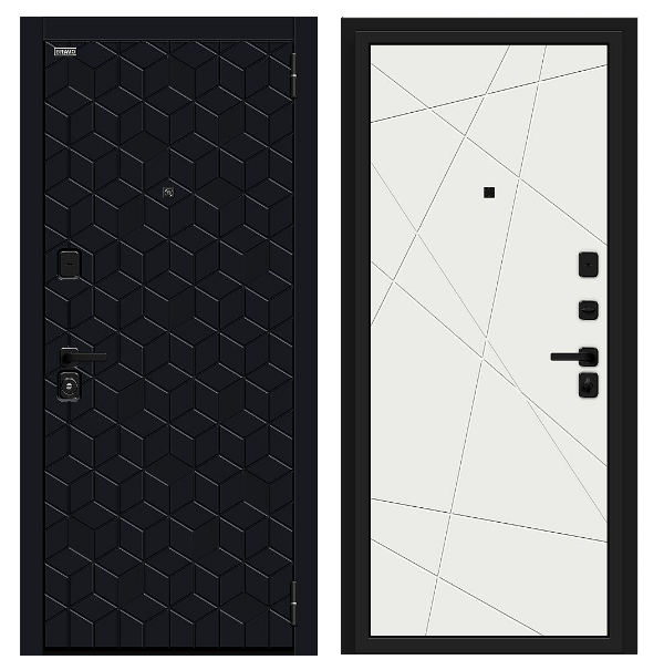 Входная дверь BRAVO Кьюб (RBE) Super White