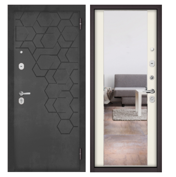Дверь Мастино ТРАСТ ЭКО Бетон темный/Эмаль молоко (333)