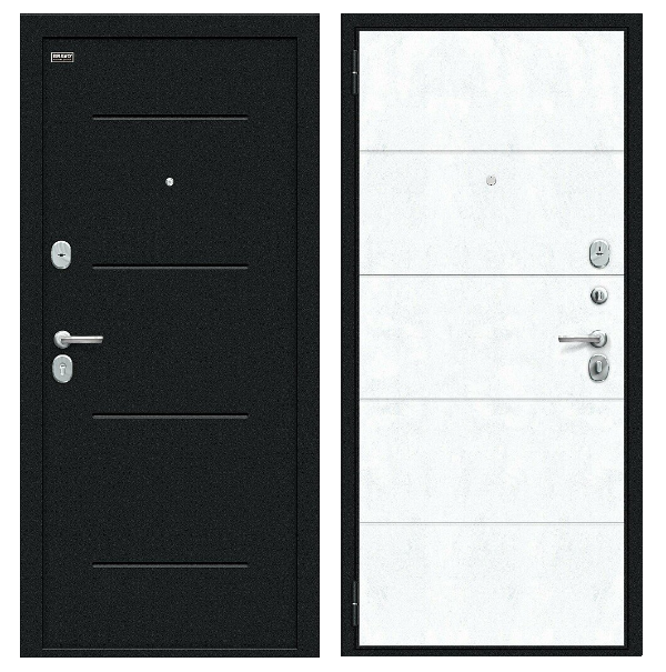 Входная дверь BRAVO Граффити-1 Инсайд Snow Art