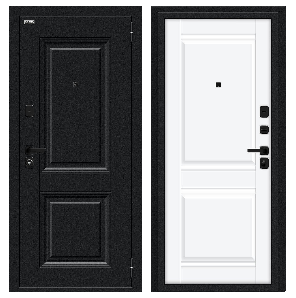 Входная дверь BRAVO Некст МФ/SBlack White Silk