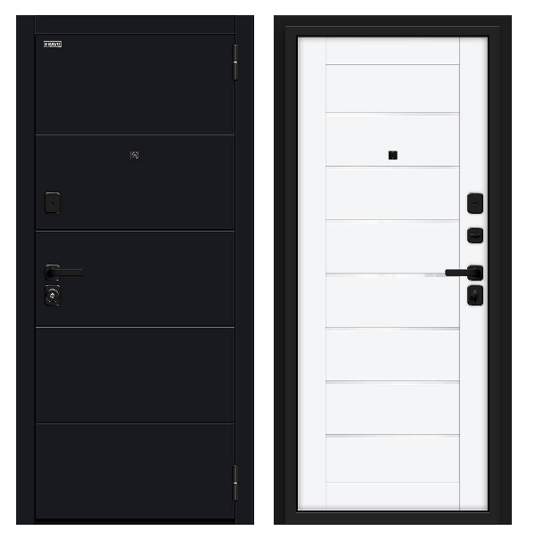 Входная дверь BRAVO Прайм/SBlack White Silk