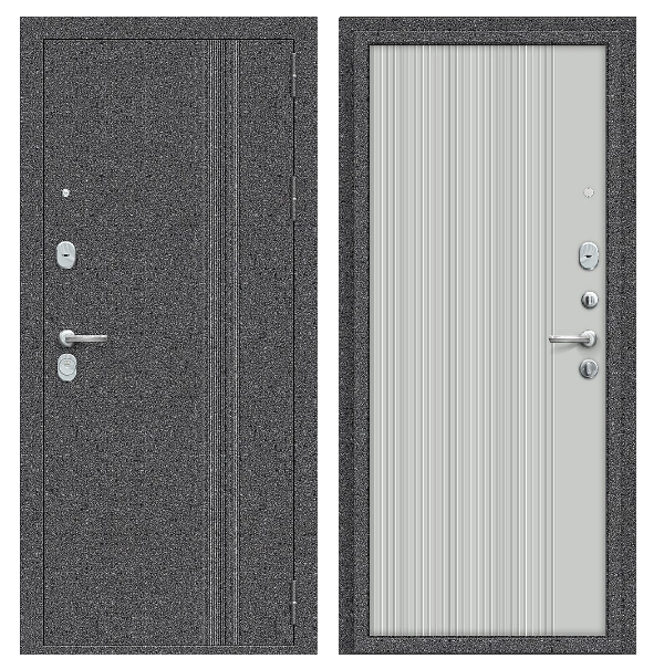 Входная дверь BRAVO Тайга-9 Вертикаль Серый