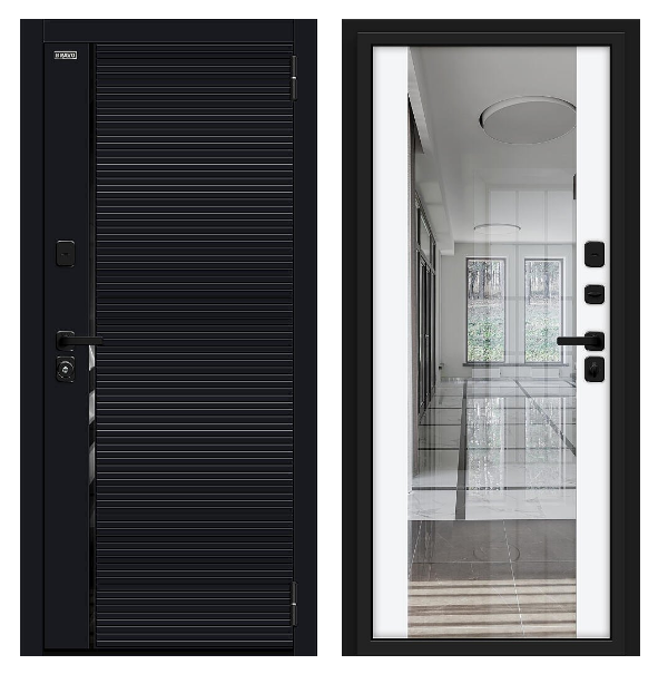 Входная дверь BRAVO Лайнер/SBlack Black Shell/White Silk