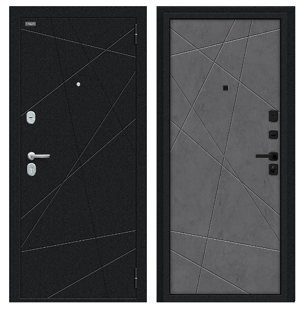 Входная дверь BRAVO Граффити-5/SBlack Slate Art