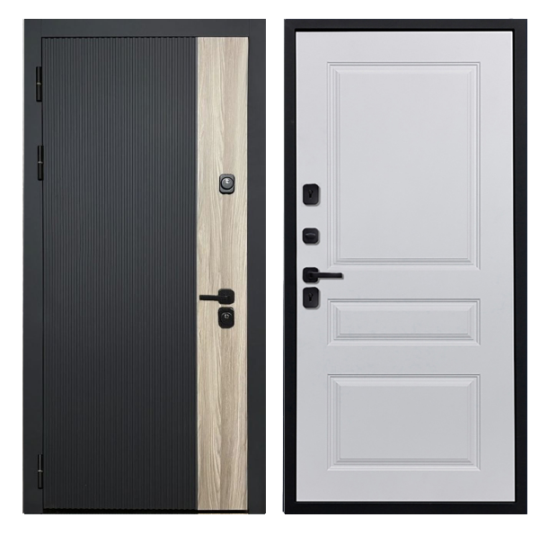 Входная дверь Дива Карма Черная ( Рейки Вертикаль)