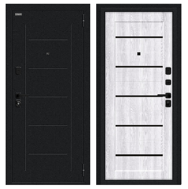 Входная дверь BRAVO Борн/SBlack Riviera Ice