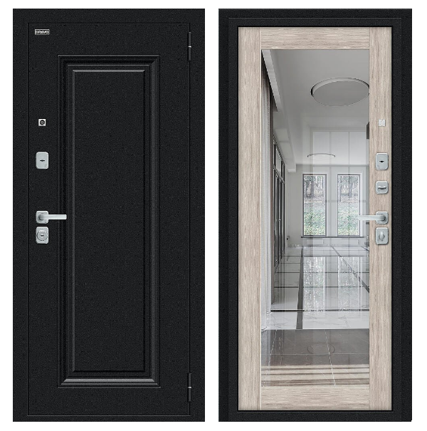 Входная дверь BRAVO Флэш МФ/BChrome Cappuccino Melinga