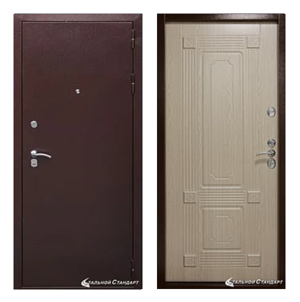 Входная дверь Броня 7 три контура Белый дуб