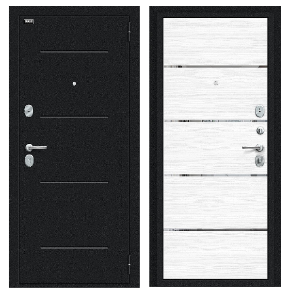 Входная дверь BRAVO Лайн Snow Melinga