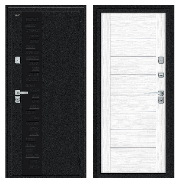 Входная дверь BRAVO Thermo Техно Декор-2 Snow Melinga